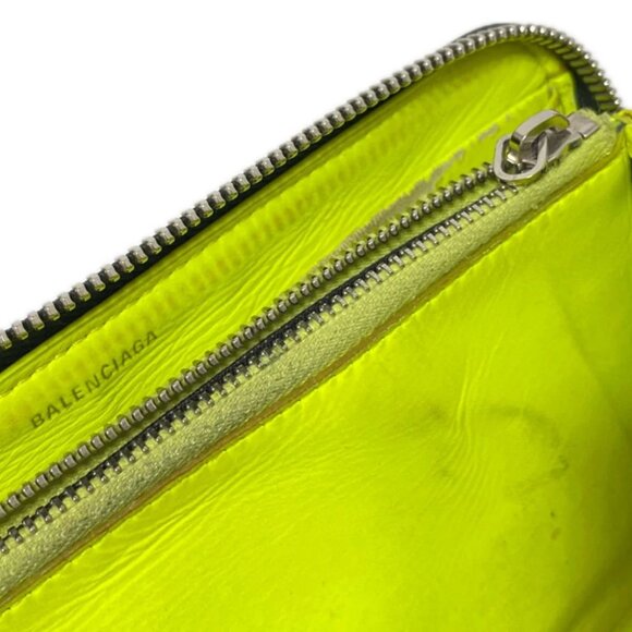 BALENCIAGA Everyday Continental Zip Around 505052 Black White Leather - - Picture 5 of 11